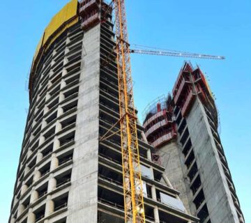 اثر و نقش استفاده از محصول Auramix 245 RIR شرکت فسروک در پروژه برج سامان فراز تهران