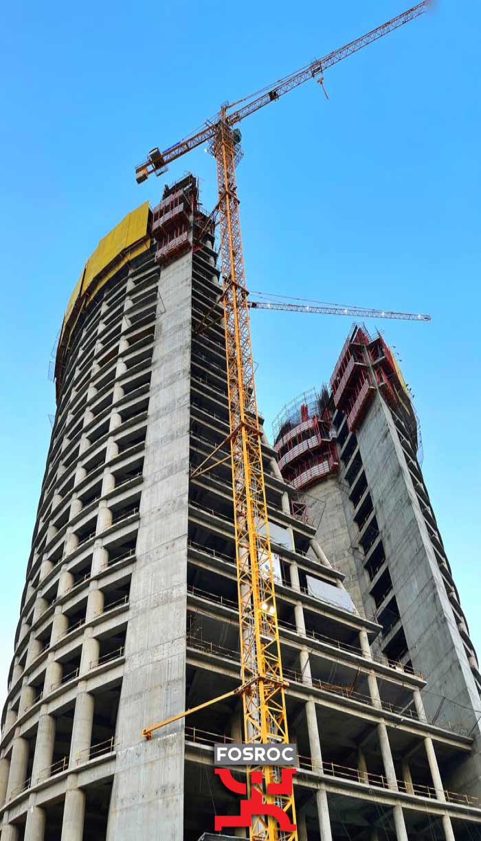 اثر و نقش استفاده از محصول Auramix 245 RIR شرکت فسروک در پروژه برج سامان فراز تهران